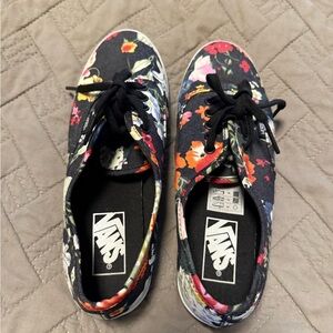 Vans Women's Black Floral Sneakers